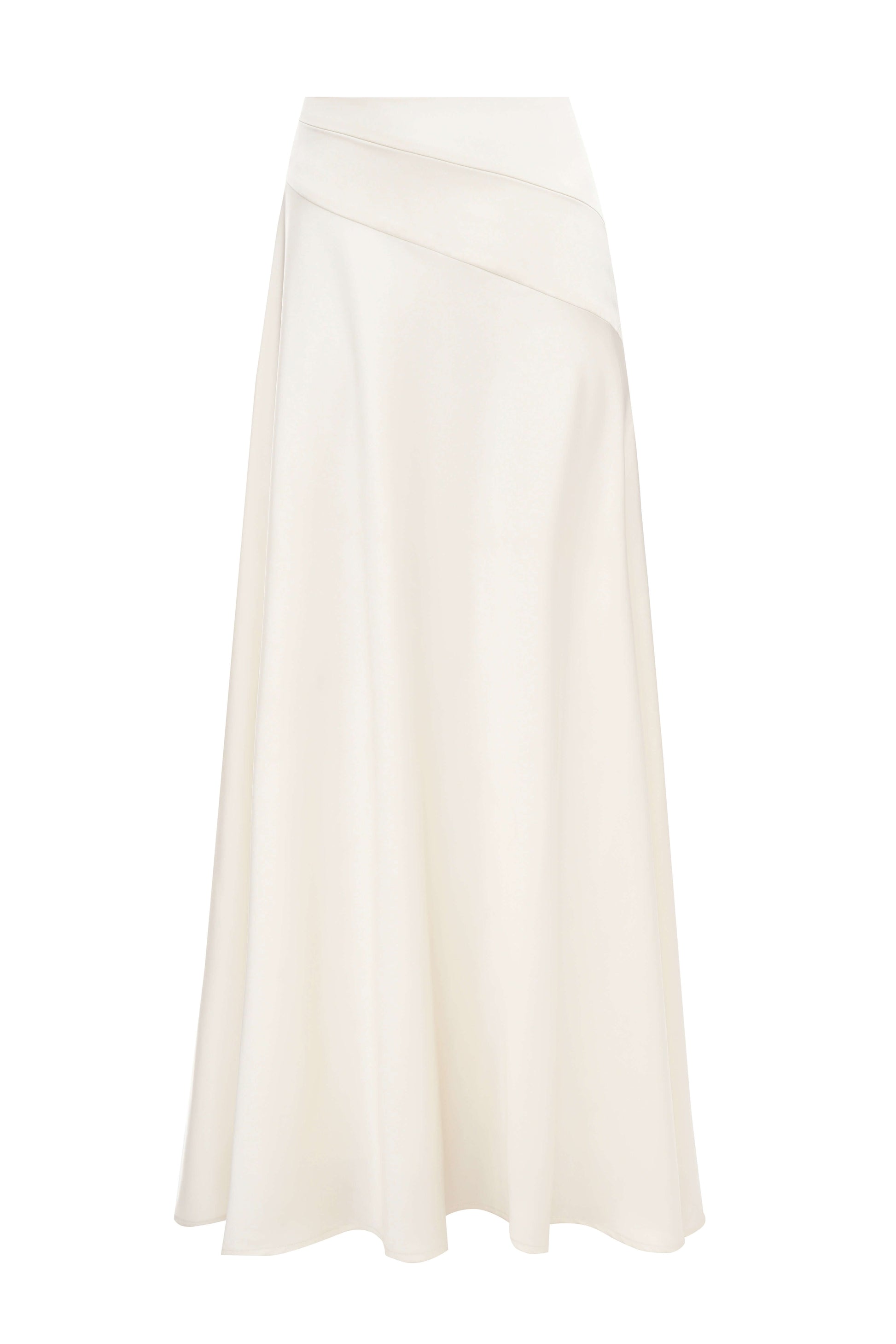 The Pearl Set. The Pearl Skirt. Cream Pearl satin skirt — flowing cream satin skirt with matte glow, part of the Pearl Set by SBN.