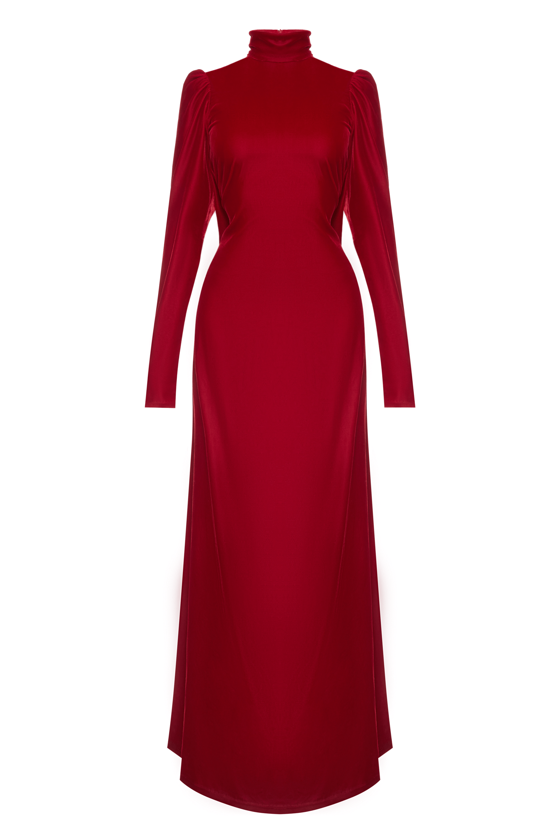 modest red velvet dress The Vyn Modest Velvet Dress