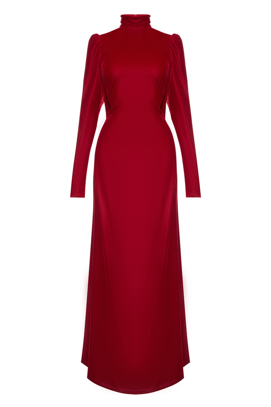 Red Velvet Dress — floor-length velvet gown by SBN