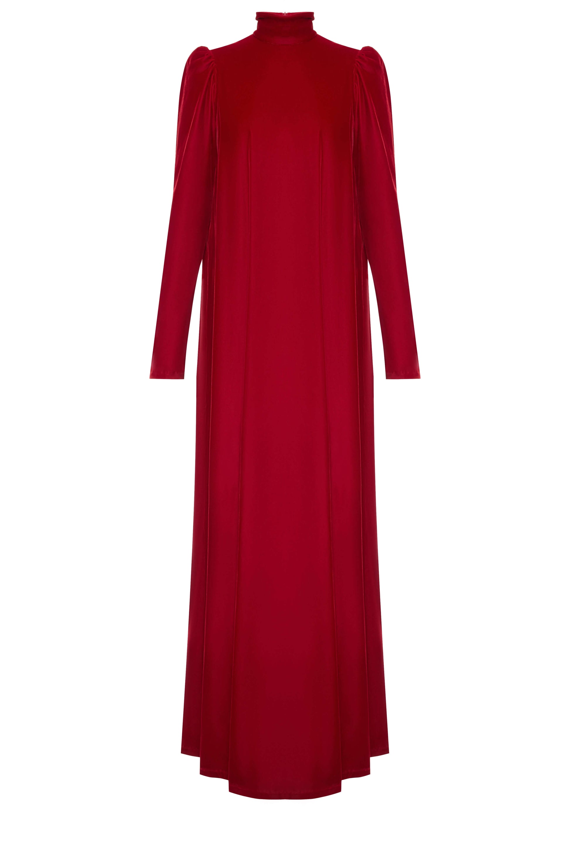 Red Velvet Dress — timeless red evening dress with elegant silhouette