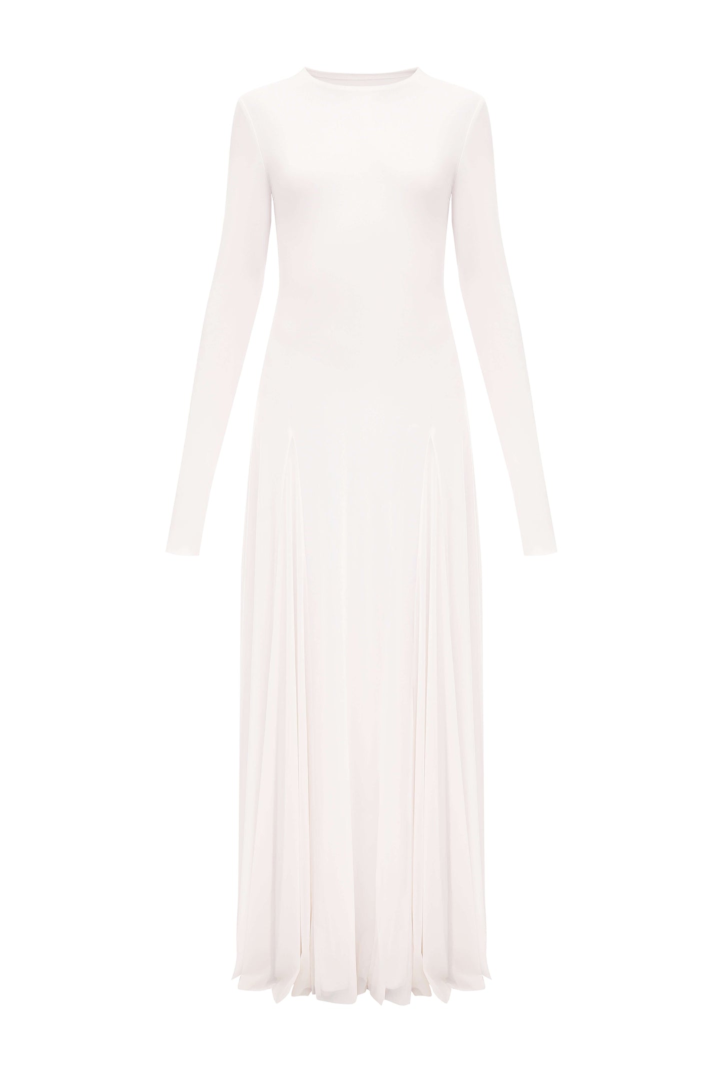 Viscose Mesh Dress — cream mesh overlay dress with soft lining