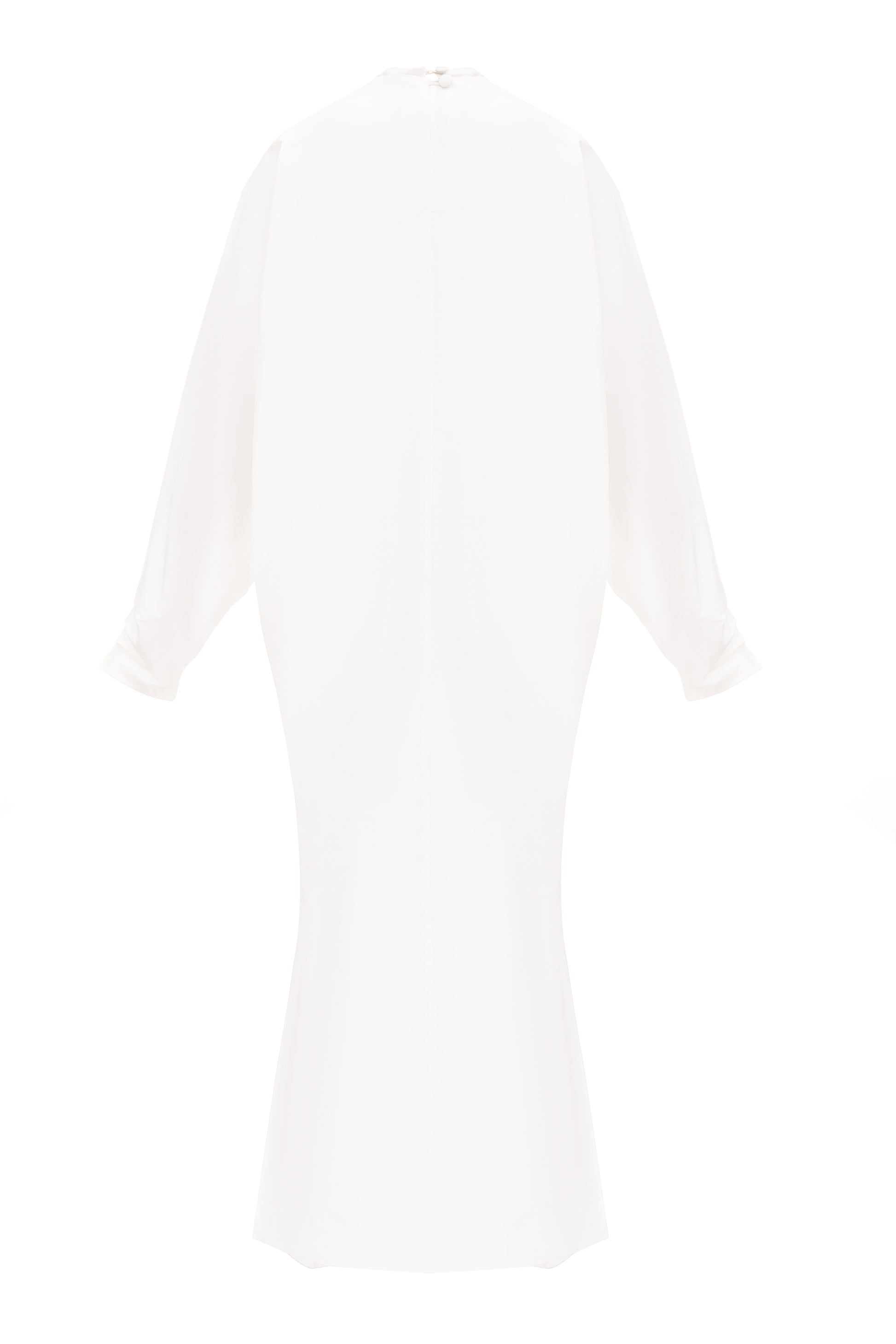 Cotton Draped Dress — elegant flowy cotton gown with minimalist structure and natural matte texture by SBN.