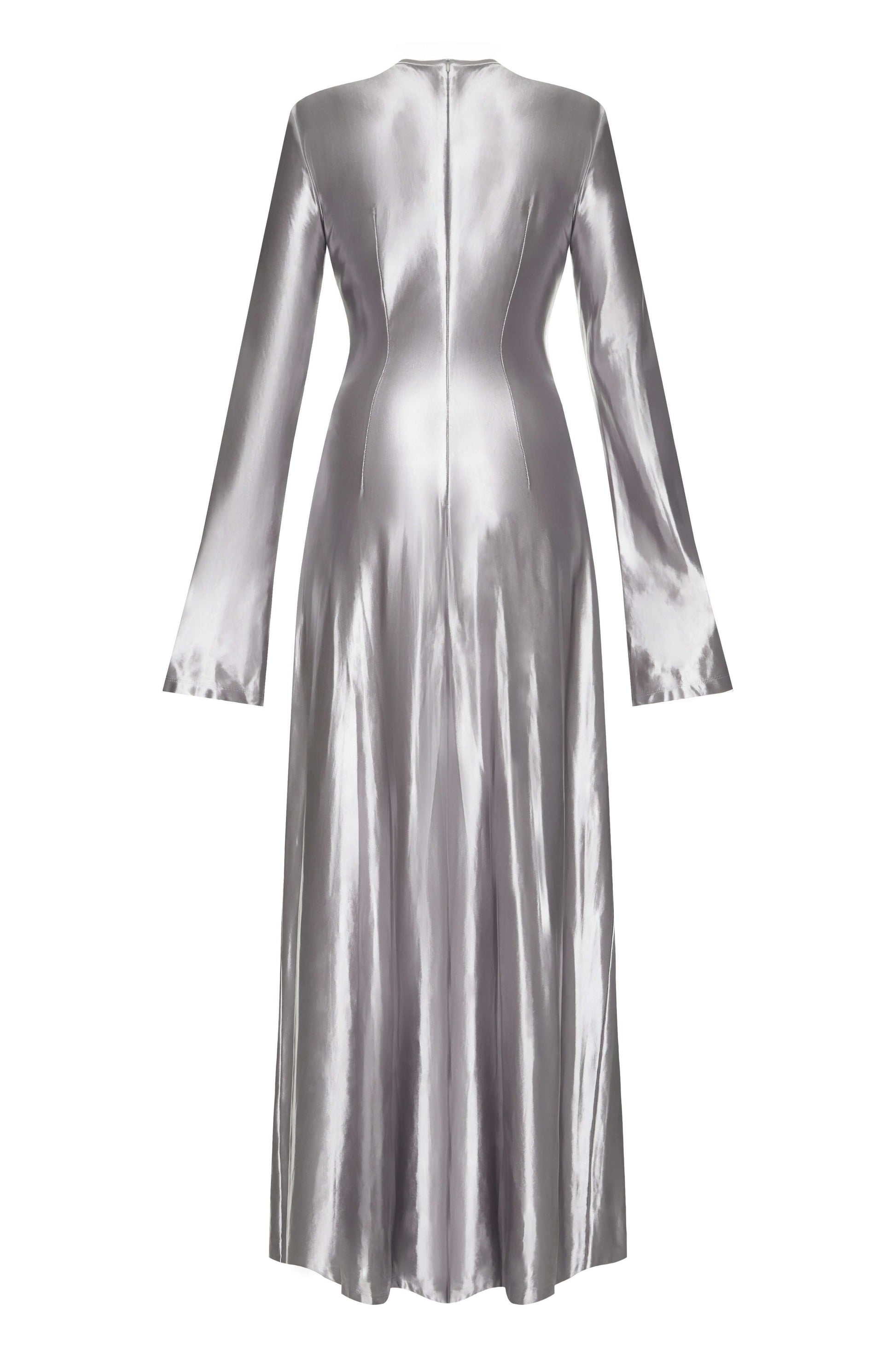 Steel Dress — sleek long dress with subtle draping by SBN