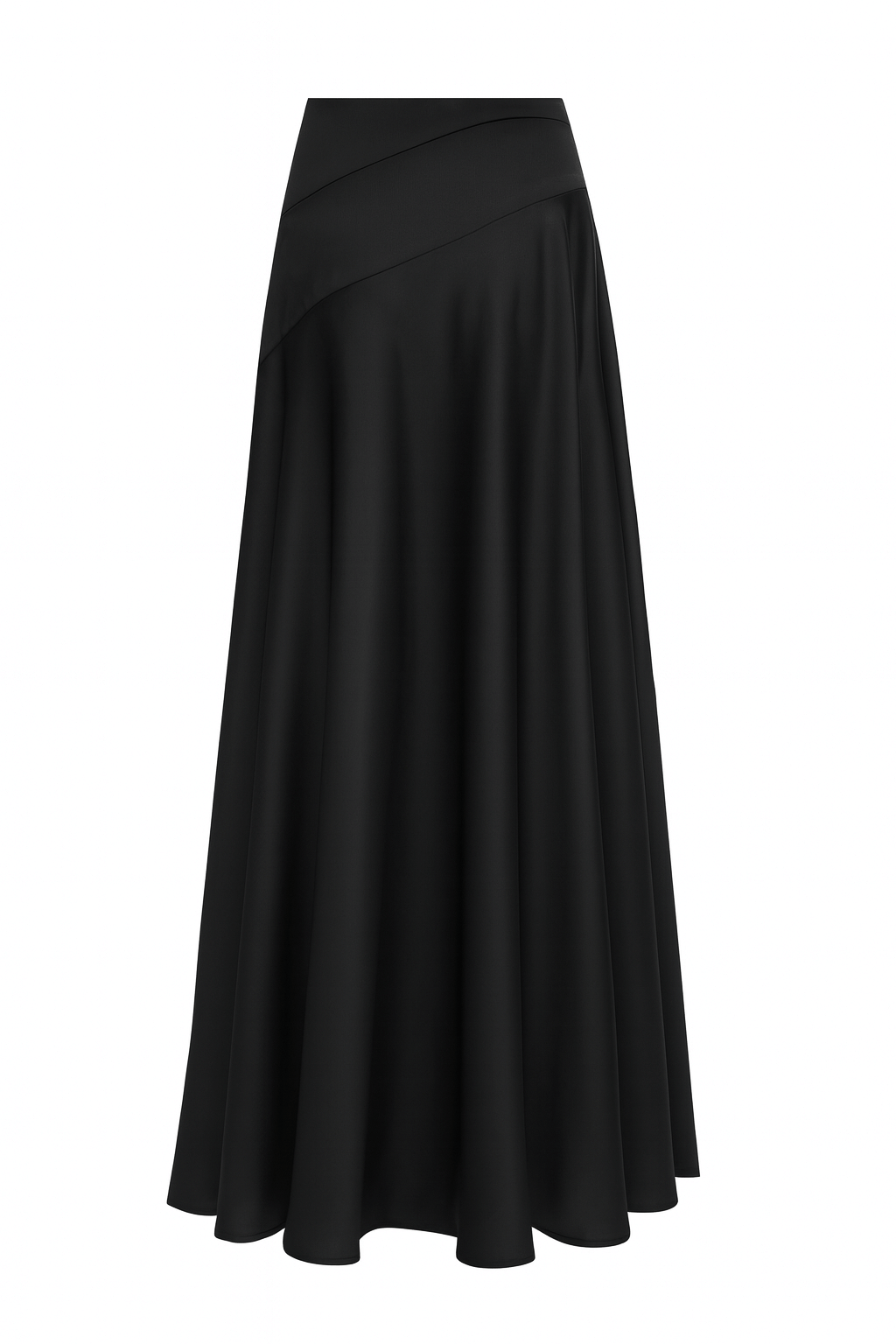 The Pearl Set. The Pearl Skirt Black. Black Pearl satin skirt — black satin skirt with graceful drape, designed by SBN