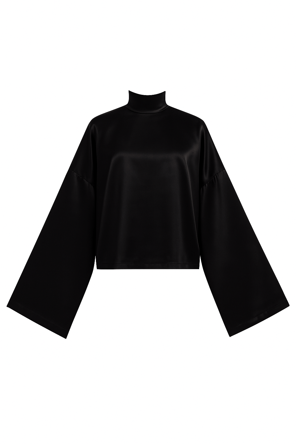 The Pearl Blouse. The Pearl Set. The Pearl Blouse. Black satin blouse from the Pearl Set — flowing wide sleeves and refined texture by SBN.