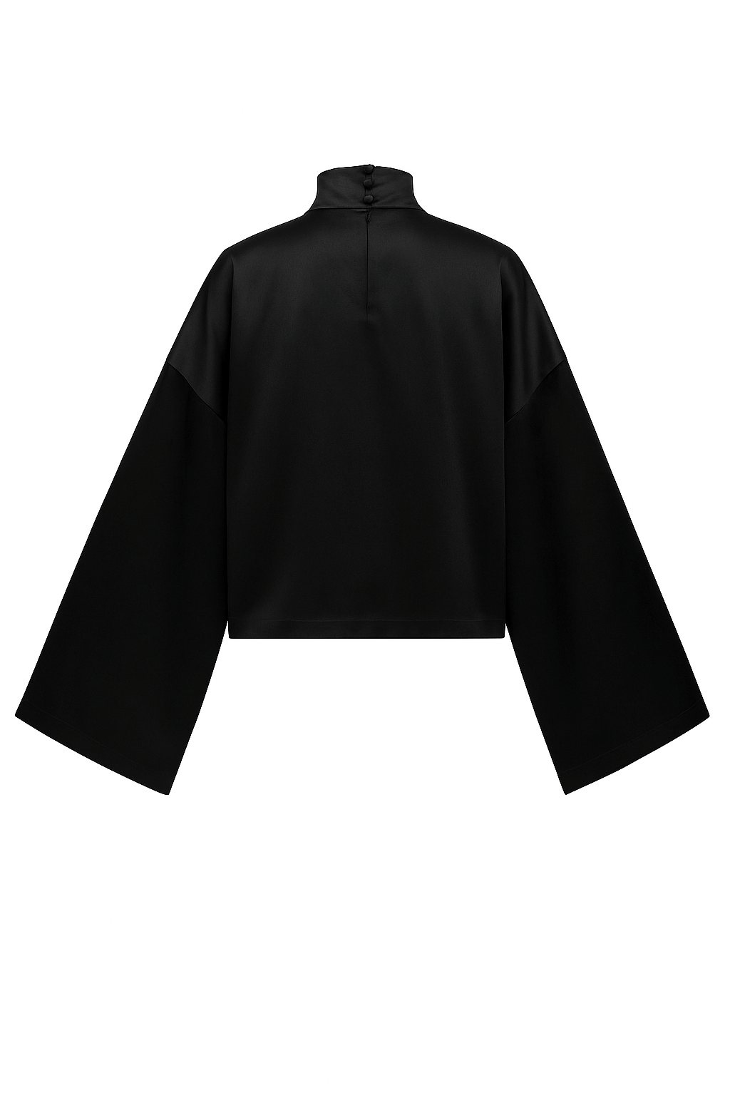 The Pearl Set. The Pearl Blouse. Black silky blouse from the Pearl Set — true elegant peace.